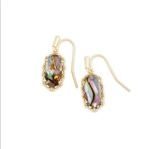 NWT KENDRA SCOTT LEE MACRAME EARRINGS ABALONE GOLD